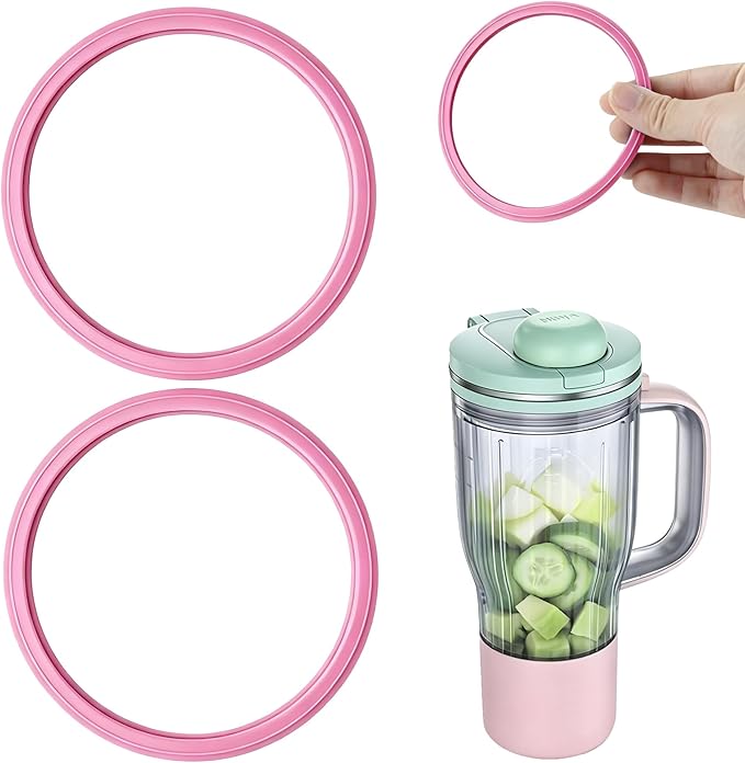 2 PCS Replacement Seal for Ninja BlendBOSS Personal Smoothie Tumbler, Food-Grade Silicone Gasket, Leak-Proof & Durable, Compatible with Ninja Blend BOSS Tumbler (Pink)