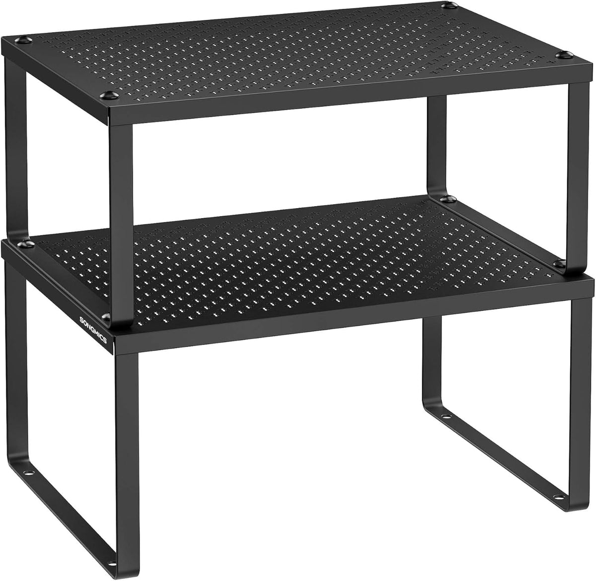 Set of 2 Metal Spice Racks, Stackable Expandable Shelf Risers