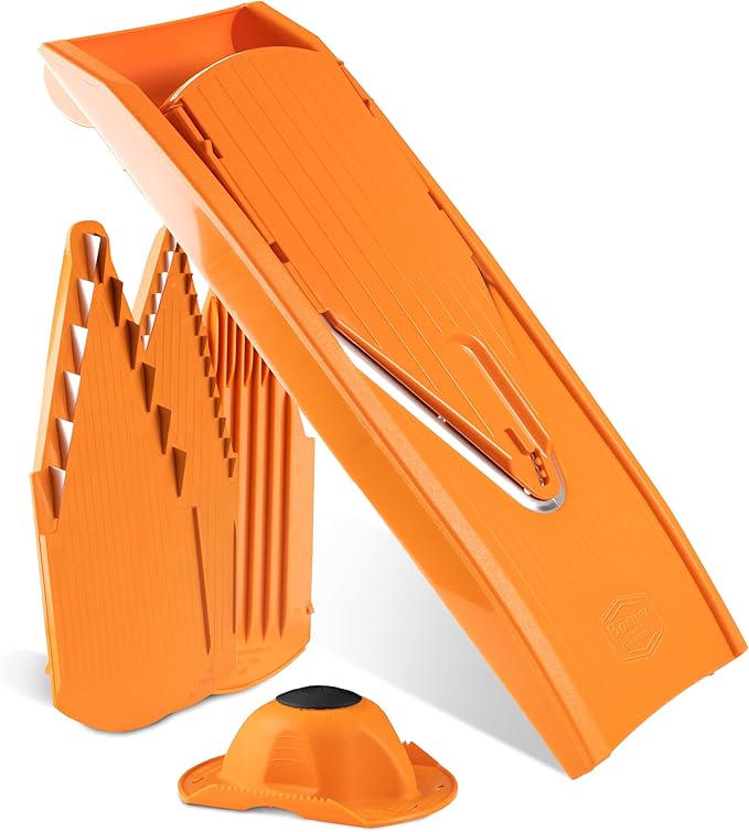 BORNER V Mandoline Slicer Kitchen V1 ClassicLine Starter Set | Vegetable Grater Börner - Quality Made in Germany, Color:Orange