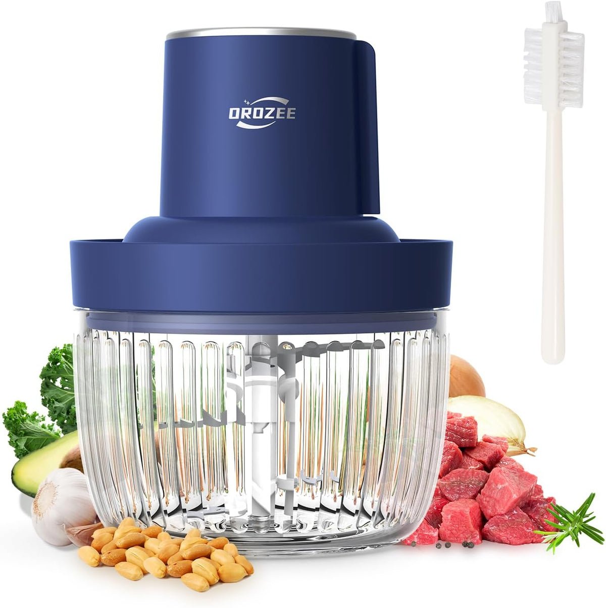 Kitchen Food Processor, Electric Food Chopper with 8 Cup Glass Bowl