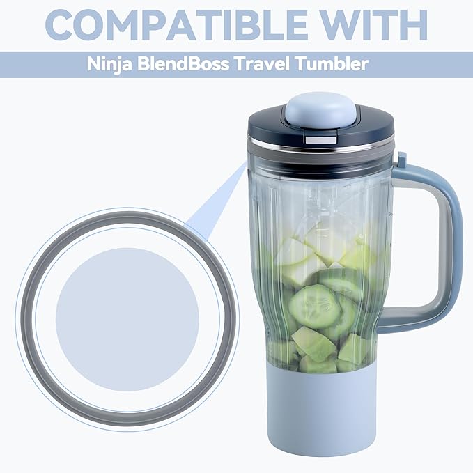 2 PCS Seal Replacement for Ninja BlendBOSS Personal Smoothie Tumbler, Food-Grade Silicone Gasket Compatible With Ninja BlendBOSS Travel Tumbler, Leak-Proof & Durable