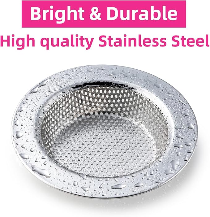 1 Pack Sink Strainer for Most Kitchen Sink Drain Basket, Upgraded Double-Layer Safe Design Kitchen Sink Strainer (Outer Diameter 4.5 Inch)