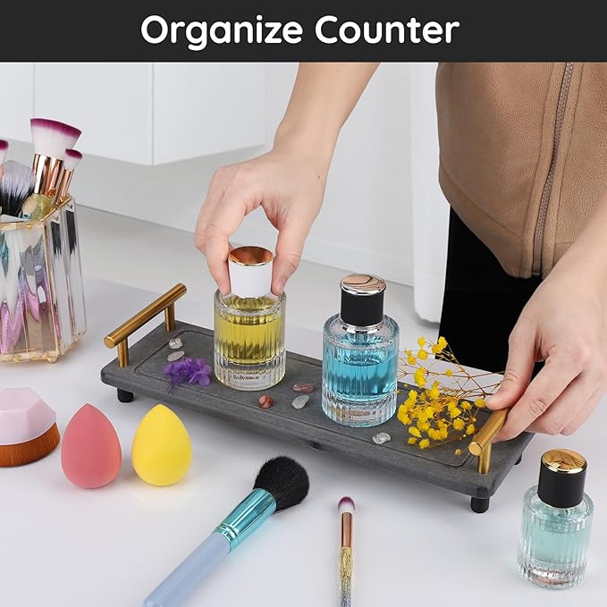 Segbeauty 12x4 Instant Dry Sink Caddy, Water Absorbing Stone Drying Tray for Kitchen Counter, Quick Dry Diatomaceous Tray Countertop Organizer Rack Soap Holder Bathroom Tray for Soap Dispenser Bottle