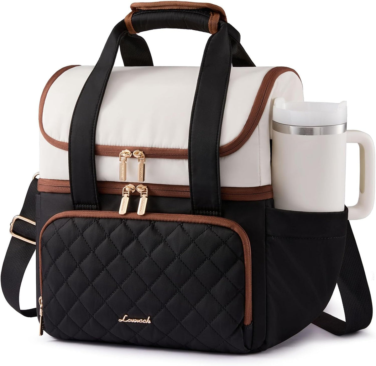 Insulated Lunch Box for Women,Large Double Deck Adult Lunch Bag
