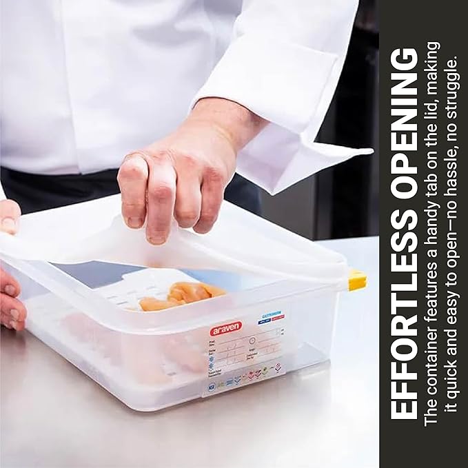 Araven Airtight Container, Food Pan with Lid for Storage in Kitchen and Restaurant, 8.5 Qt, 1 Count, Clear