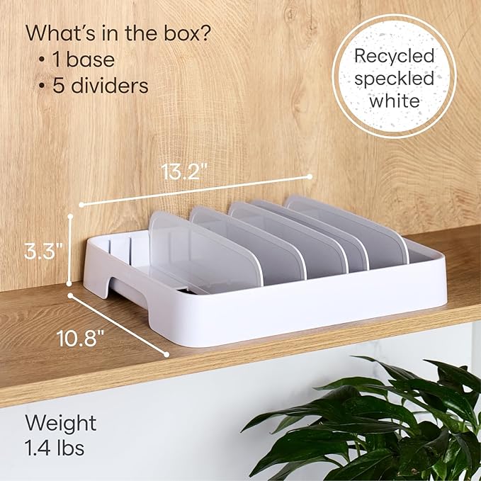 YouCopia StoraLid Adjustable Food Container Lid Organizer for Kitchen Cabinet Storage, Large 24 Lids, Premium Edition