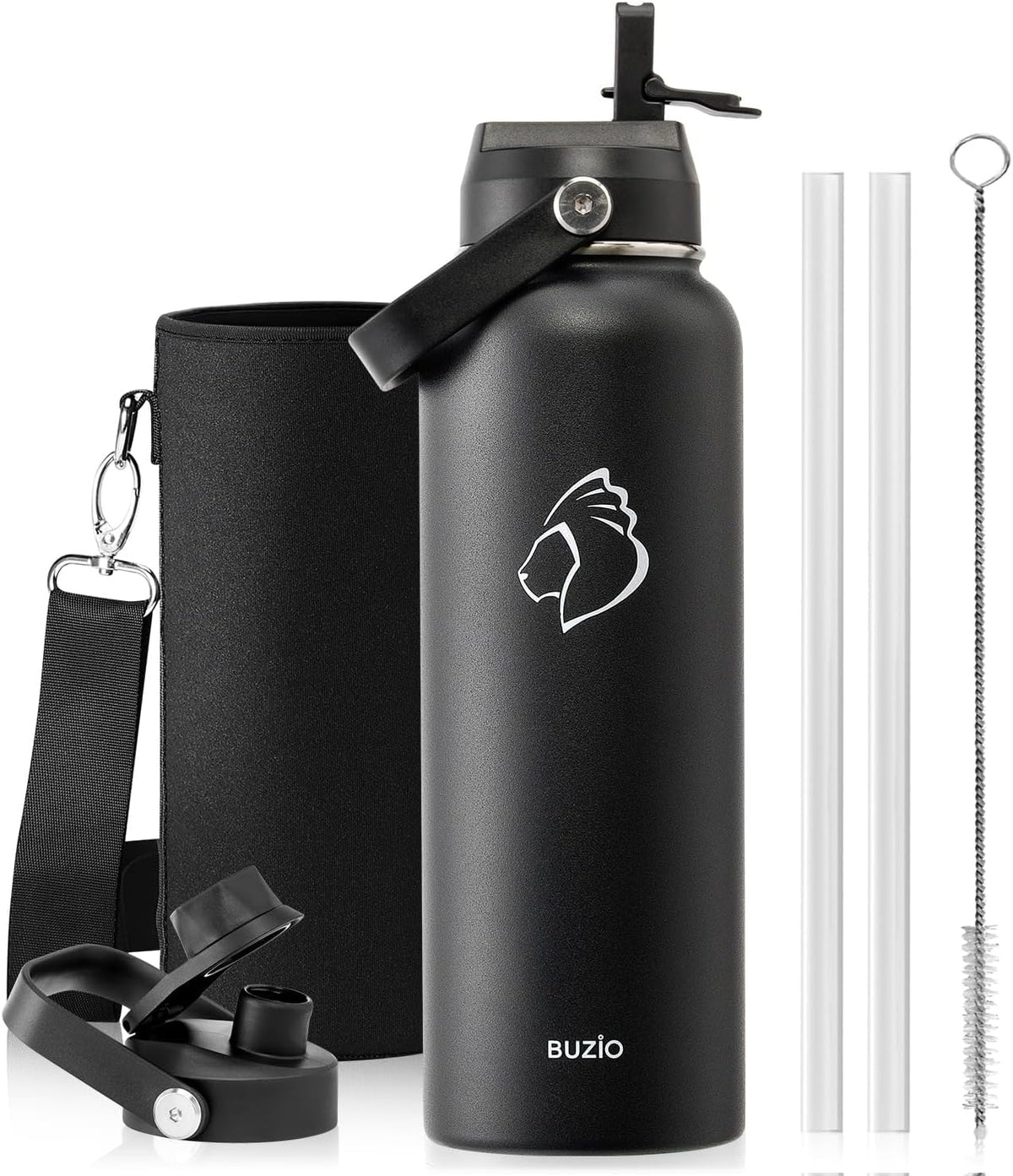 Triple Wall Vacuum Water Bottle with Dust-Proof Straw & Spout Lids