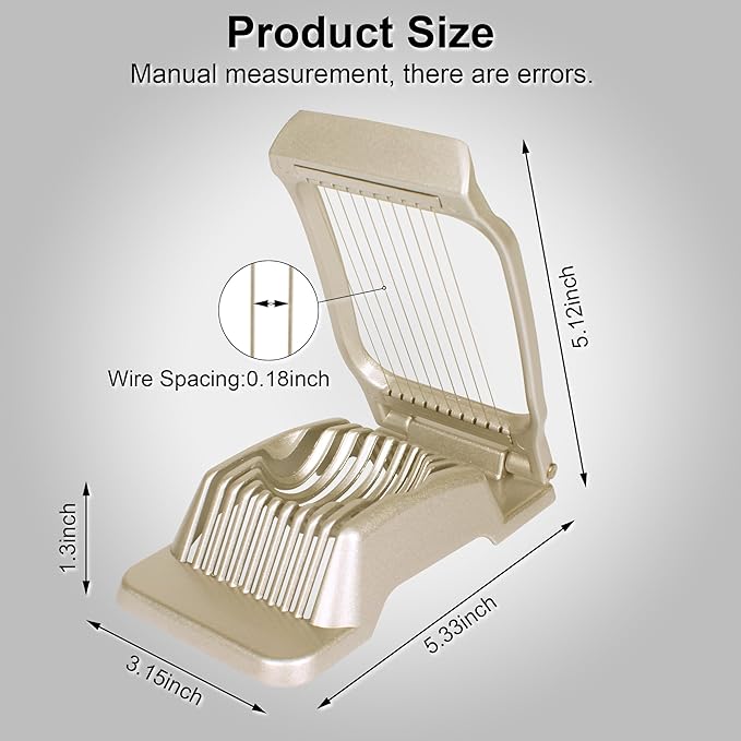 Egg Slicer for Hard Boiled Eggs Egg Cutter Strawberry Slicer (Gold)