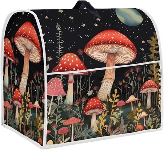 Moon Mushroom Mixer Cover Portable Stand Mixer Protector with Pockets Kitchen Appliance Cover for 6-8 Quart Coffee Makers & Juicers