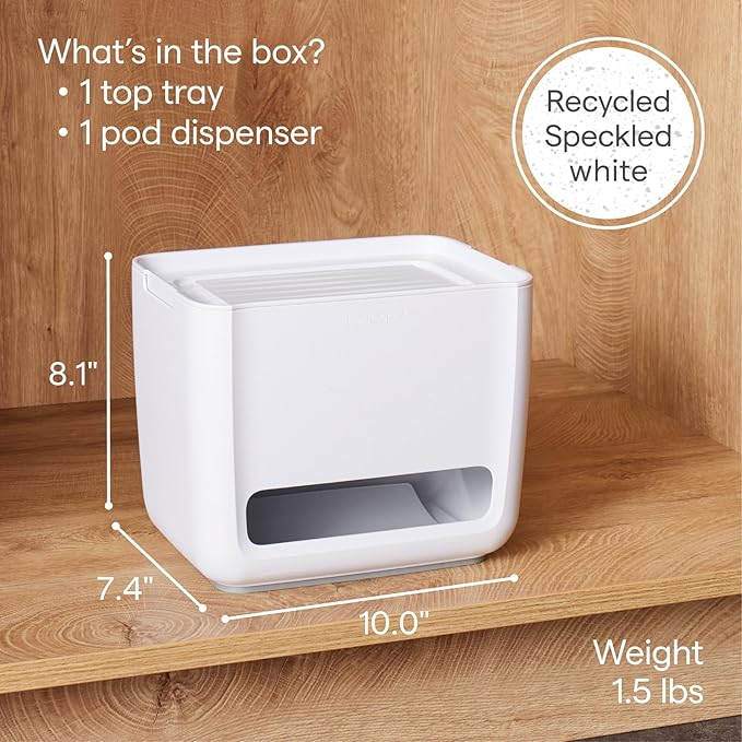 YouCopia SinkSuite Trash Bag Dispenser, Standing Garbage Bag Organizer with Removable Lid and Cradle for Storage, Speckled White