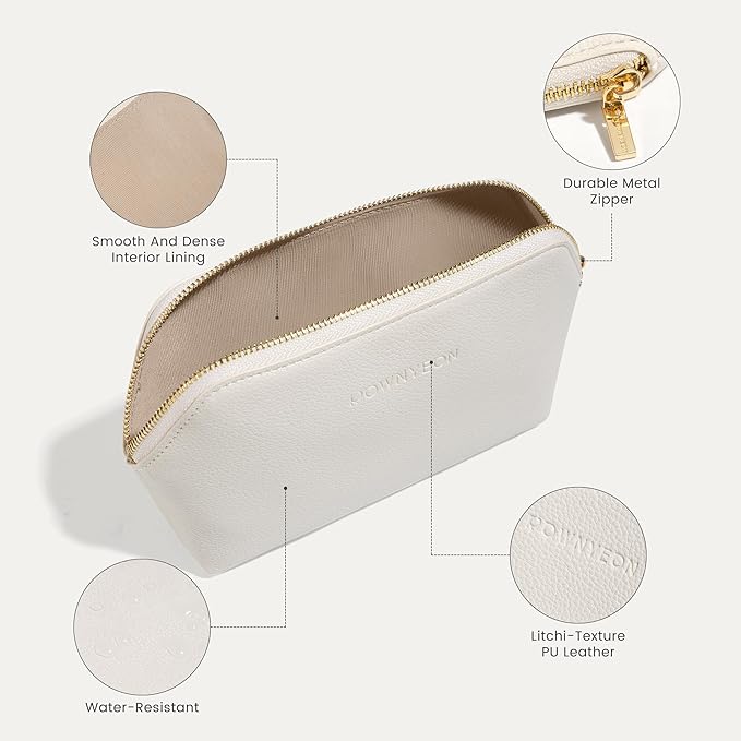 ROWNYEON Small Makeup Bag for Purse, Mini Portable Cosmetic Bags for Women, PU Leather Coin Purse Lipstick Cosmetic Accessories Organizer, Travel Makeup Pouch Zipper Pouch for Men Women