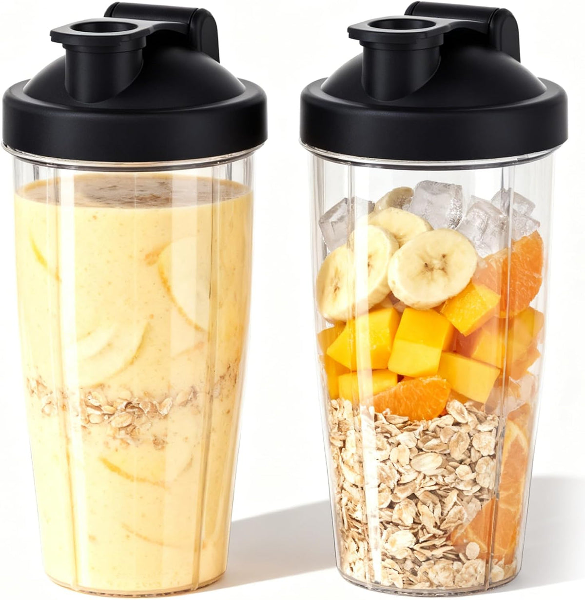 28 Oz Blender Cup Replacement with To-Go Lids, Cups for Protein Shakes, BPA Free Smoothie Cups (Pack of 2)