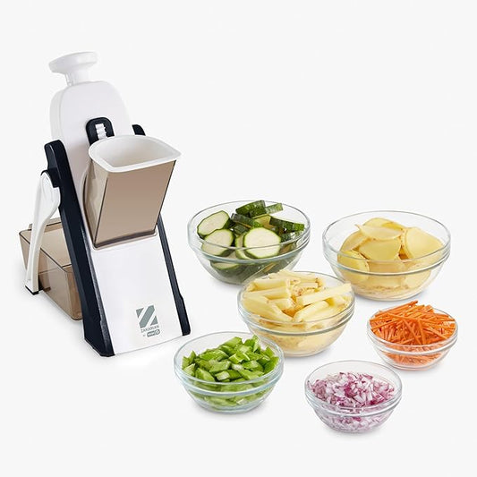 Zakarian by Dash Safe Slice® Mandoline, Features Thickness Adjuster, Black