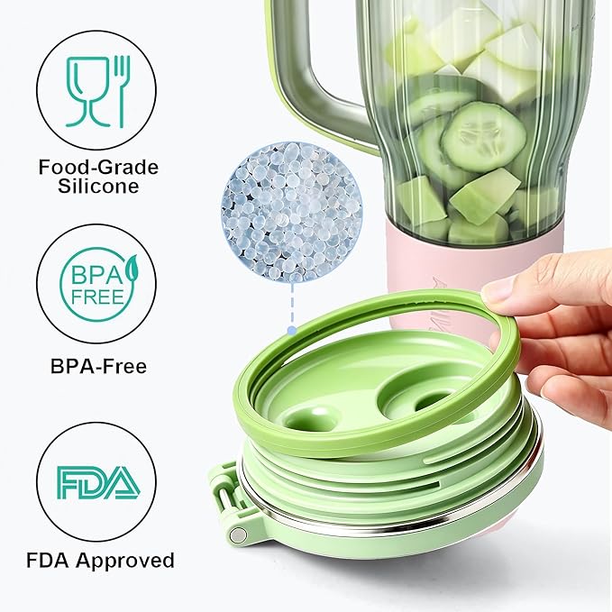 2 PCS Replacement Seal for Ninja BlendBOSS Personal Smoothie Tumbler, Food-Grade Silicone Gasket, Leak-Proof & Durable, Compatible with Ninja Blend BOSS Tumbler (Avocado-Green)