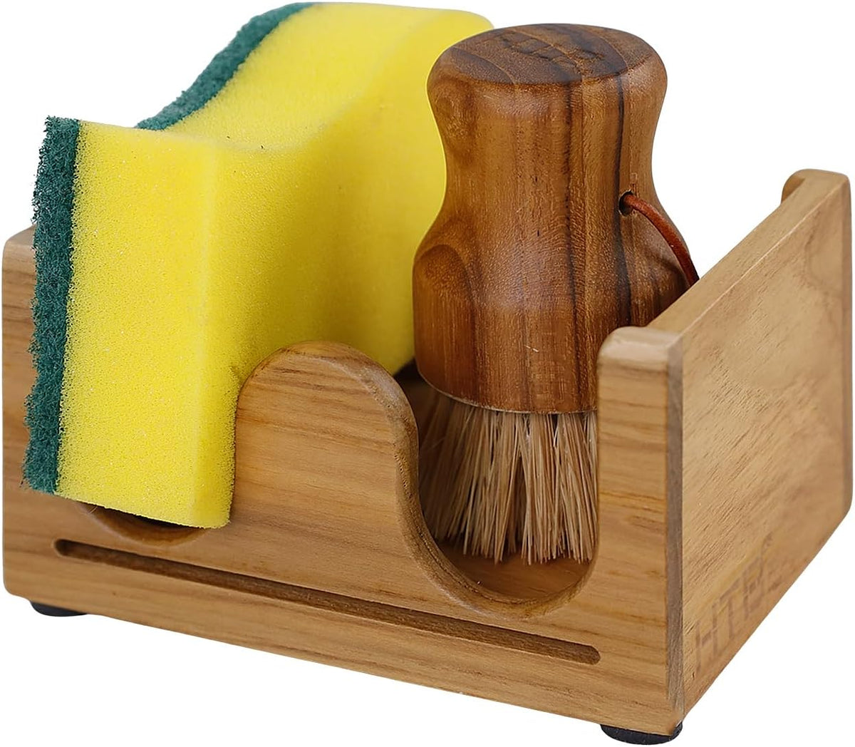 Sponge Holder for Kitchen Sink Teak Wood,Self Draining