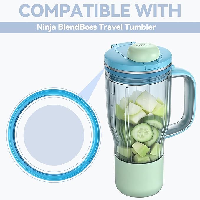 2 PCS Replacement Seal for Ninja BlendBOSS Personal Smoothie Tumbler, Food-Grade Silicone Gasket, Leak-Proof & Durable, Compatible with Ninja Blend BOSS Tumbler (Sky-Blue)