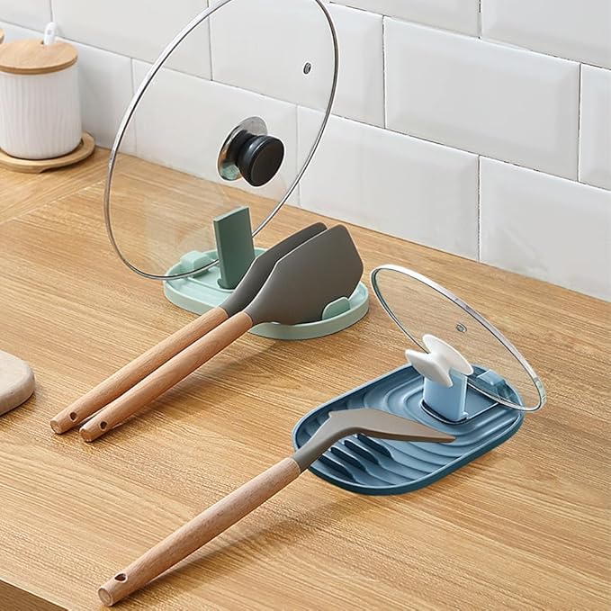 Multifunctional Spoon Rest, 2PCS Foldable Pot Lid Holder Spoon Rest Pan Pot Cover Lid Rack Shelf Standfor Stove Top Kitchen Gadgets Utensil Holder for Home Use Stove