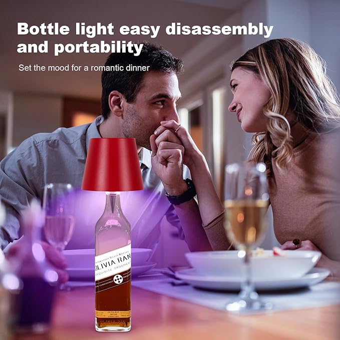 2026 New Wireless Bottle Lamp,RGB LED Bottle Light with Remote(RGB Wine red, 1pc)
