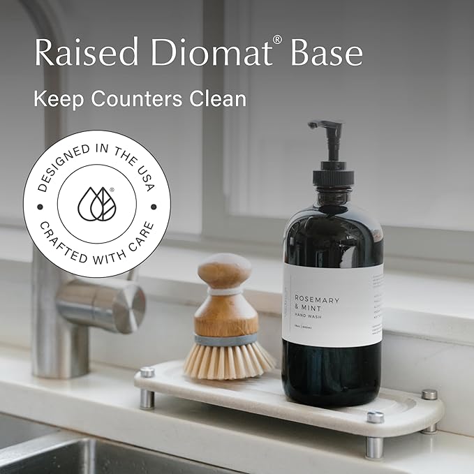 Dorai Home Stone Kitchen Sink Caddy - Diatomaceous Earth Sink Tray with Stainless Steel Feet, Water-Absorbing Countertop Organizer for Kitchen or Bathroom - Sandstone
