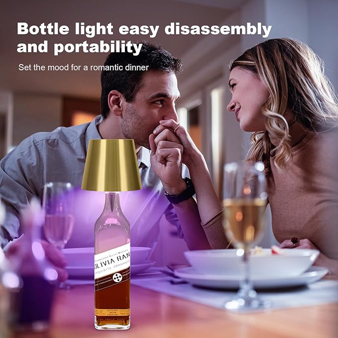 2026 New Wireless Bottle Lamp,RGB LED Bottle Light with Remote(RGB Gold Plating, 1pc)