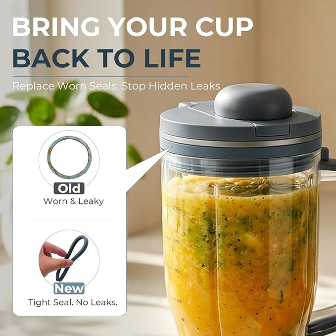 Personal Blender Accessories for Ninja Blendboss DB351CY, Leak-Proof Kit with Silicone Tumbler Boot, Spill Stopper & Sealing Ring, Cup not included (Cyberspace)