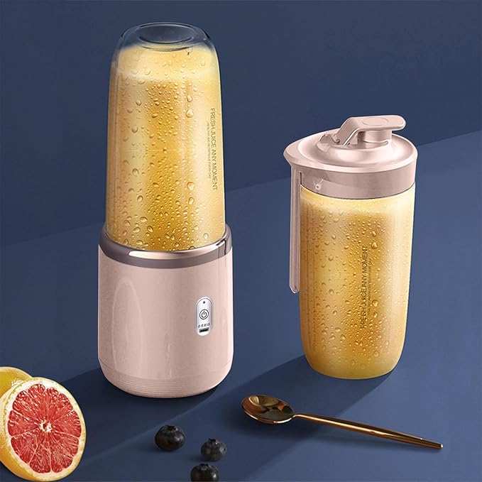 Portable Blender for Shakes & Smoothies, Juicer with 4 Blades, Cordless, 11oz, USB, Hand Blender for Sports, Travel & Outdoors