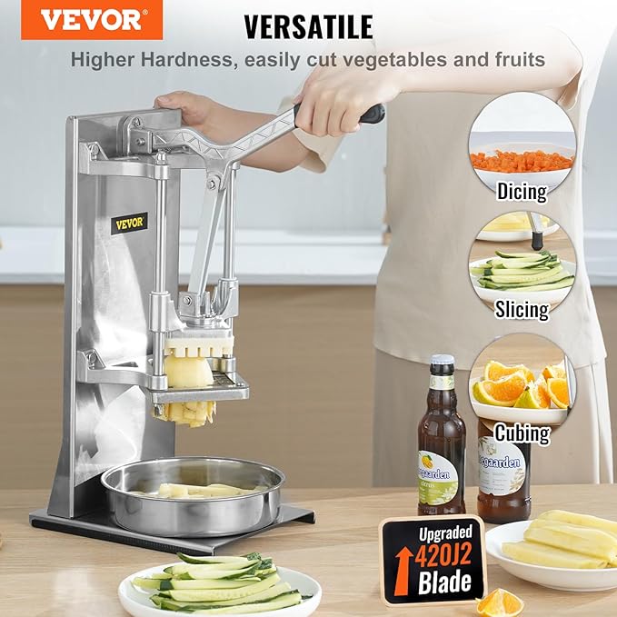 Commercial French Fry Cutter with 4 Replacement Blades