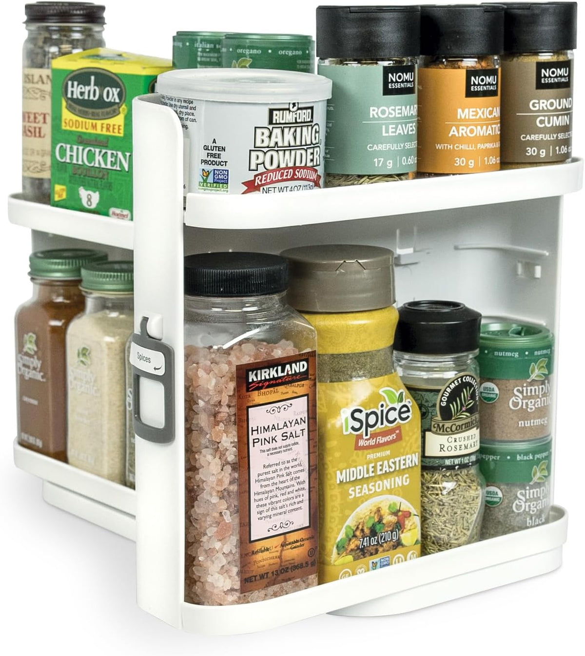 Spice Rack Organizer for Cabinet, 4 Adjustable Shelves