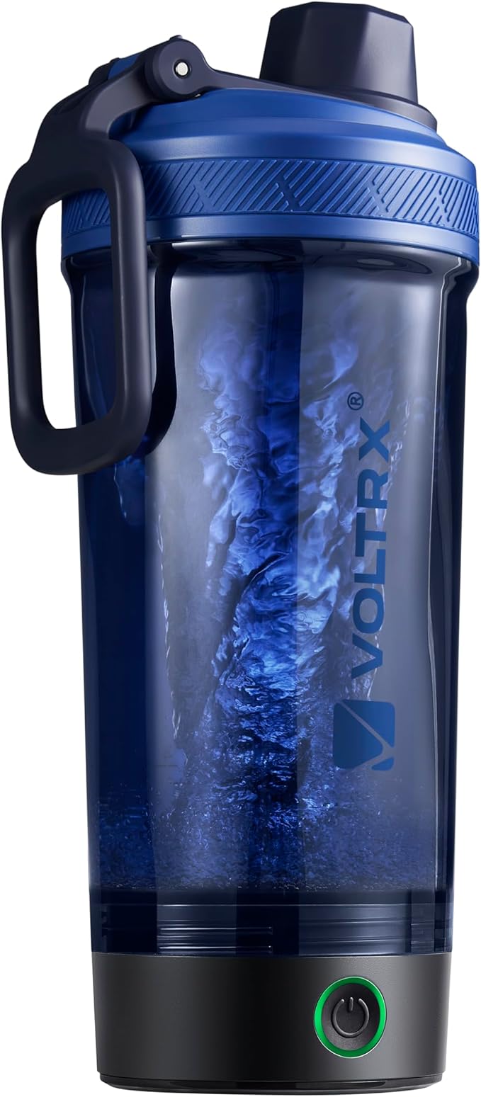 VOLTRX Shaker Bottle, Gallium USB C Rechargeable Electric Protein Shake Mixer, Shaker Cups for Protein Shakes and Meal Replacement Shakes, BPA Free, Made with Tritan, Midnight Blue, 20oz