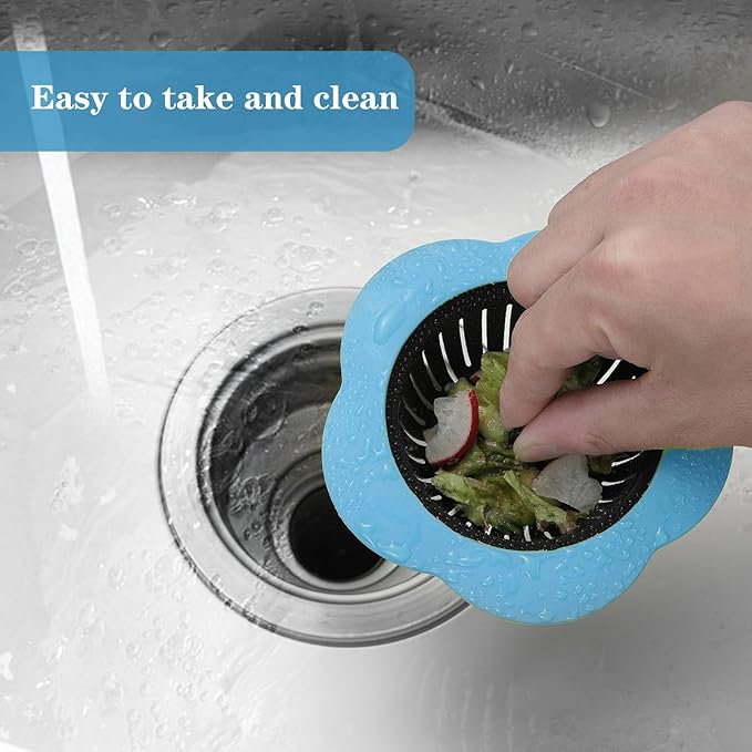 4 Pcs Kitchen Sink Strainer, Upgraded Silicone Sink Drain Strainer for Most Kitchen Sink Drain Basket 4.5" Diameter