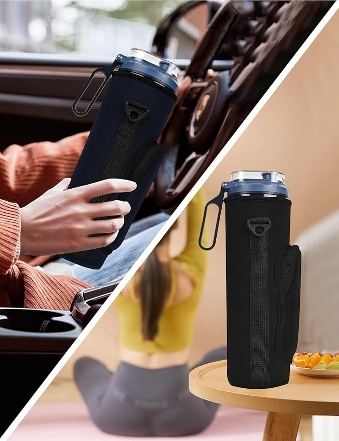 Blender Storage Sleeve Blender Travel Bag for Ninja Blast Max Portable Blender BC251NV/BC251GY/BC251MT/BC251PK/BC251LD/BC251IV with Shoulder Strap and Accessory Pocket (Black)
