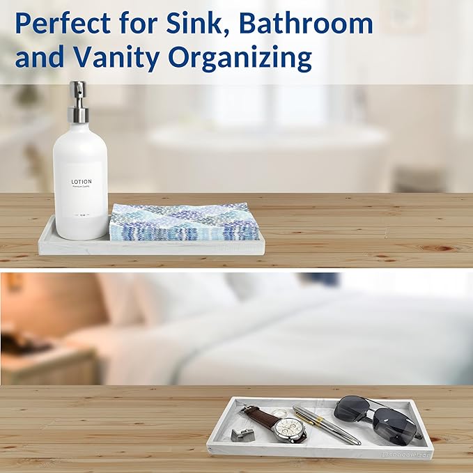 Spacewiser Countertop and Vanity Tray - 11.7" Silicone Bathroom Tray Countertop, Dish Soap Trays for Kitchen Counter, Sink Organizer Accessories Caddy, Toilet Laundry Shower Makeup Mat Oil Holder