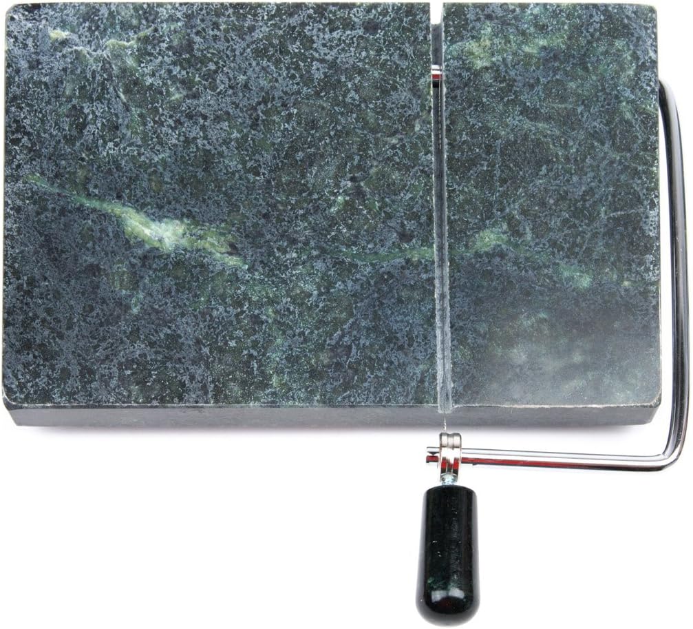 Marble Cheese Slicer, Green, 8 x 5 inch base