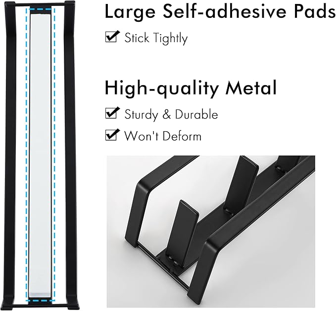 KES Coffee Pod Holder for Keurig, Side Mount Coffee Pod Holder Adhesive, Sturdy Metal K Cup Organizer and Storage, Matte Black, 2 Pack/For 10 K Cups, KCPH500-BK-P2