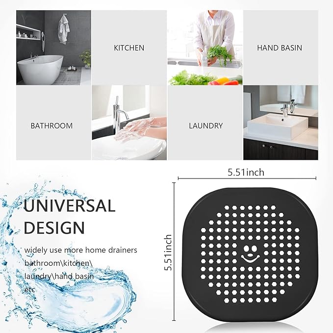 2 Pack Drain Cover Hair Catcher Silicone Drain Protector Hair Stopper for Shower Kitchen Bathroom Bathtub Mint Green
