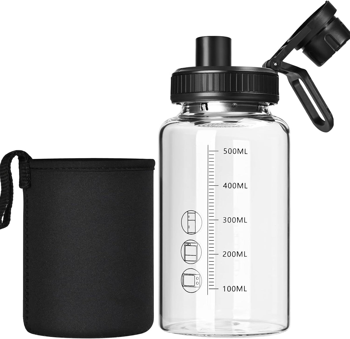 Glass Shaker Bottle for Fitness Protein Mixes 22oz