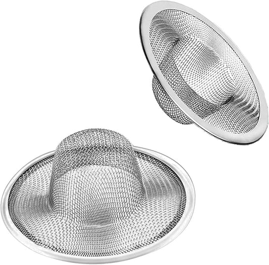 2pcs Heavy Duty Stainless Steel Slop Basket Filter Trap,3.54" Top / 1.65" Mesh Metal Sink Strainer