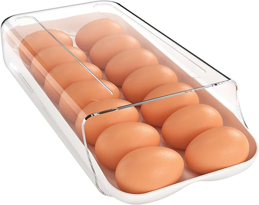 Egg Holder for Fridge, Automatic Rolling Egg Container for Refrigerator, 1 Pack