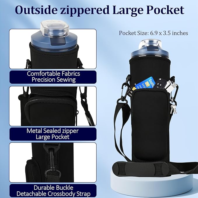 Storage Sleeve Bag for Ninja Blast Max Portable Blender with Shoulder Strap and Accessory Pocket compatible with BC251NV/BC251IV/BC251GY/BC251MT/BC251PK/BC251LD/BC251SL, 22 oz (Black)