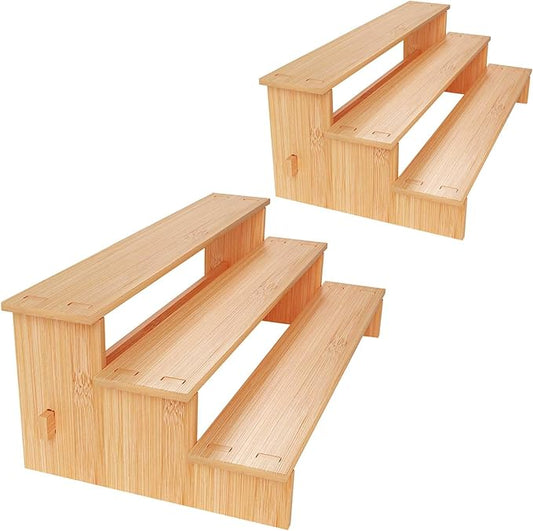 3 Tiered Spice Rack Organizer for Cabinet, 2 Pack, Small