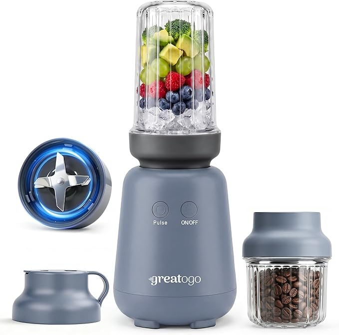 1000W 6-Blade Single-Serve Blender Exclusive Blender 28/14oz Tritan Blending Cup, Make milkshakes, salad dressings, sauces, crush ice, and blend frozen fruits