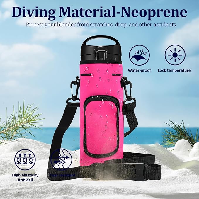 Portable Blender Carrying Case Bag for Magic Bullet Portable Blender (MBPB50100 MBPB50100W MBPB50100FP MBPB50100AK), Storage Sleeve Bag for blender with Shoulder Strap and Pocket (Red)
