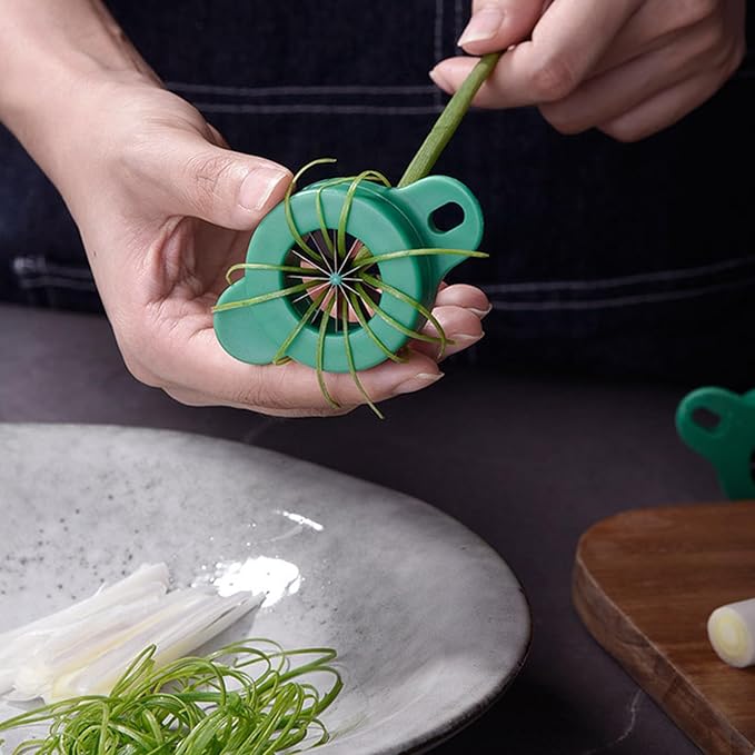 Green Onion Shredder, 2 Pcs Kitchen Onion Cutter with 12 Blade Design, Green Onion Slicer Tool, Seasoning Spice Choppers