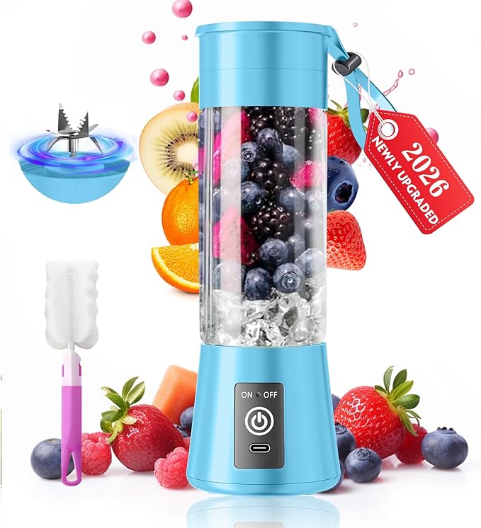 Cordless Personal Size Portable Blender - 380Ml Blender Smoothies and Shakes, BPA Free Traveling Juice Cup with Powerful Blending, Freshly Squeezed in Sports/Travel/Home