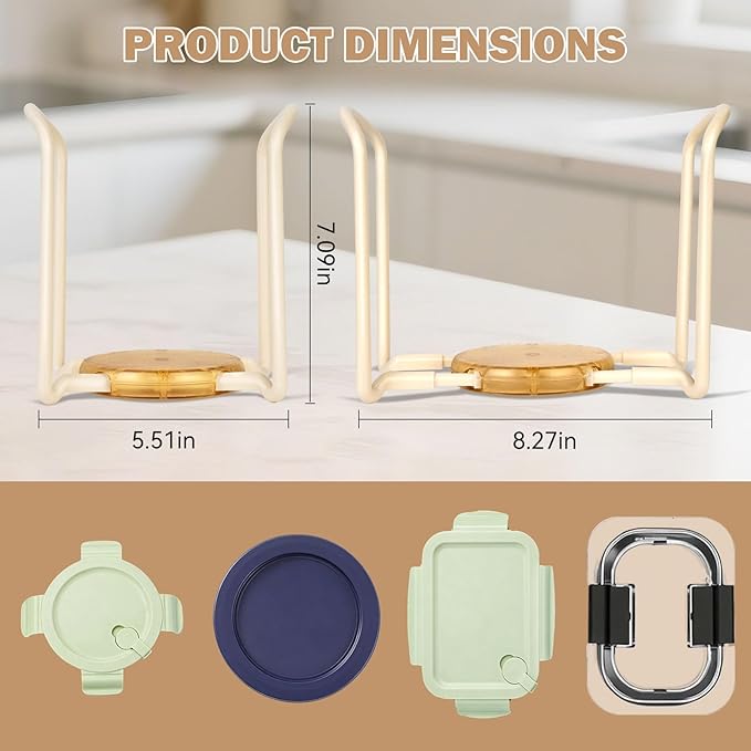 Adjustable Lids Organizer for Rubbermaid Brilliance Lids, Lid Organizers Inside Cabinet for Pyrex Snapware, Lids Holders Suitable for Storing Lids of Various Sizes（5.51in-8.27in）