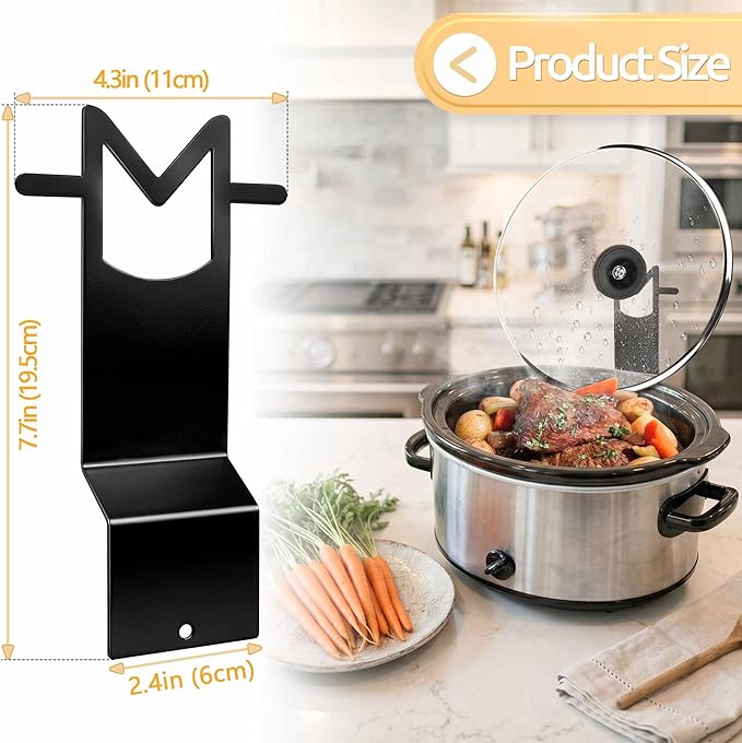 Slow Cooker Lid Holder - for Crock Pot Stainless Steel Pot Lid Stand Space-Saving Burn-Proof Organizer for Housewives & Busy Office Workers, Keeps Countertops Clean