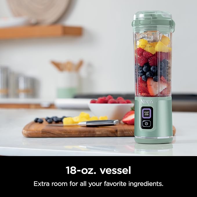 Ninja Blast Portable Blender, Cordless, 18oz. Vessel, Personal Blender for Shakes and Smoothies (Renewed)