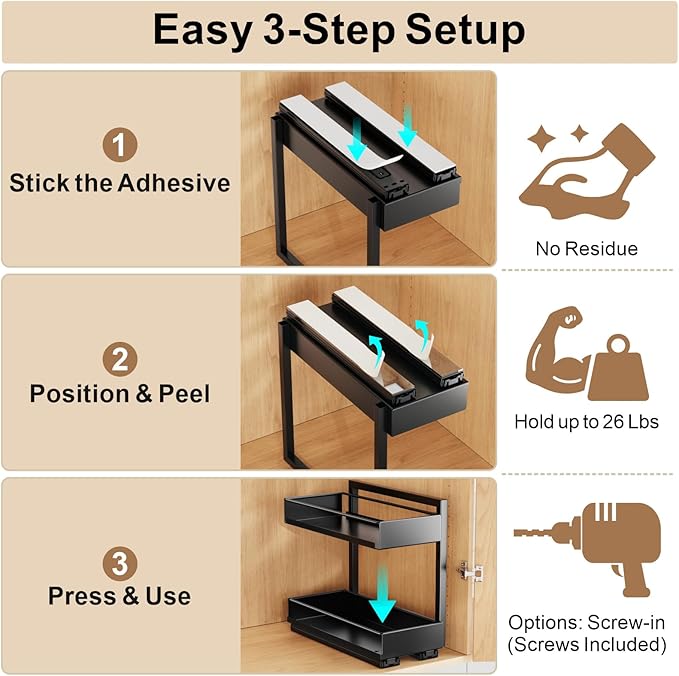 iSPECLE Spice Racks for Inside Cabinet - Peel and Stick No-Drill Vertical Spice Racks for Inside Cabinet Easy Access No Digging, Adjustable Height for 4oz to 8oz Spice Jars, For Kitchen Pantry Cabinet