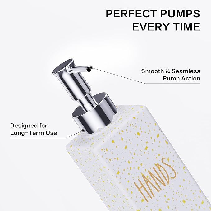 Cisily Kitchen Soap Dispenser Set with Sink Caddy, Glass Bottle, Hand and Dish Soap Dispenser Set with Sponge Holder (White Bottles + White Sponge Holder)