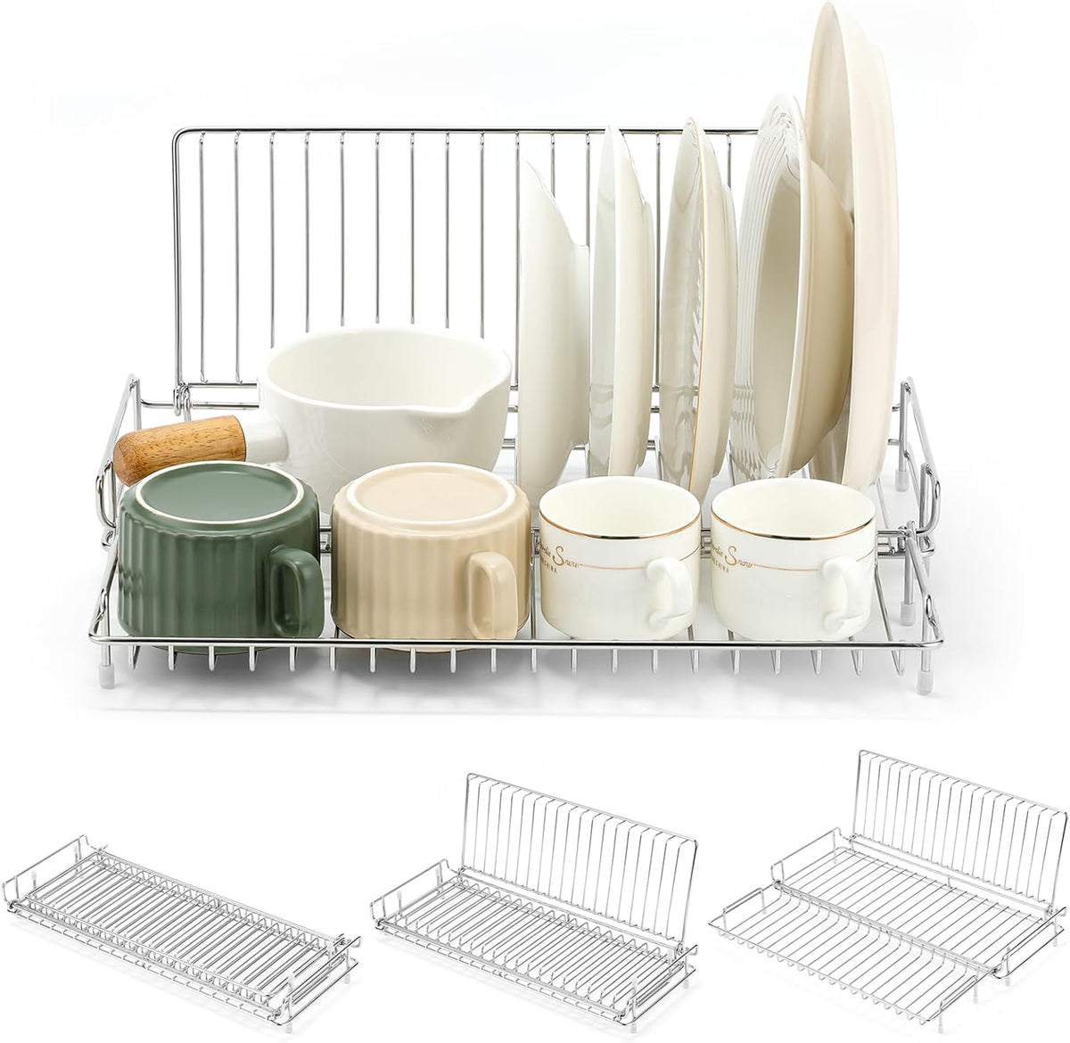 Collapsible Dish Drying Rack, Stainless Steel Folding Dish Rack